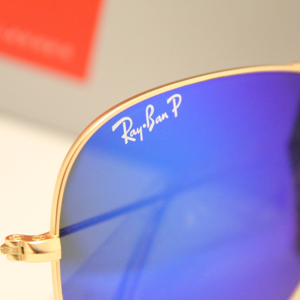 NEW!! RAY-BAN RB 3025 112/4L POLARIZED BLUE FLASH - Picture 3 of 7